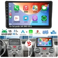 ESSGOO 9" Autoradio Android 15 Carplay GPS NAVI SWC Für Fiat Panda 2003-2012 Autoradio (RDS, 4+64GB(optional), Digitalradio (DAB), FM, BT 4.1, SWC, Carplay Android Auto Bluetooth EQ USB GPS Navi WIFI Touchscreen)