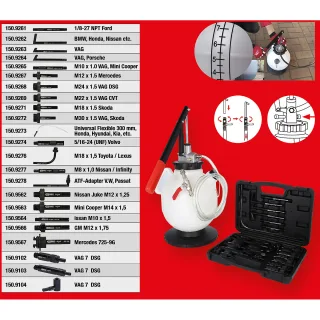 KS Tools Universal Getriebeöl-Füllsystem-Satz mit 23-tlg Adaptersatz - 150.9105