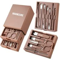 Toomoke Maniküre-Etui Maniküre Set,Maniküre-Etui,mit einem Spiegel,Hand und Pediküre-Set, 13-teiliges,nagelpflege,Maniküre-Pediküre-Sets