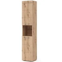 Vicco Hochschrank Luna, Eiche, 37 x 190 cm (1-St., Badschrank)