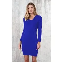 Passioni Strickkleid elegant und langärmlig mit Details an den Seiten figurbetont