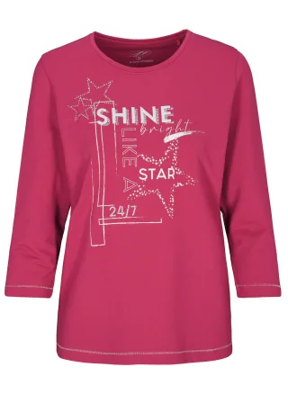 CLARINA - Rdh.-Sweatshirt, 3/4 Arm,Druck beere - Gr. - 36