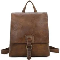 ITALYSHOP24 Rucksack Damen Schultertasche Backpack Umhängetasche CrossBody Leder Optik Bag, Geräumiges Hauptfach, praktische Fächer, komfortabel, leicht & robust