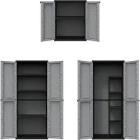 Kreher Mehrzweckschrank Kunststoffschrank 'J-Twist' in verschiedenen Größen (Schwarz/Grau)