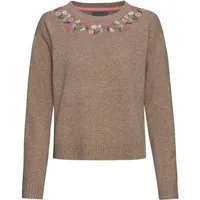 Reitmayer Strickpullover Strickpullover mit Blumenstick