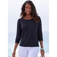 LASCANA 3/4-Arm-Shirt aus luftiger Feinstrickqualität mit Fledermausärmeln
