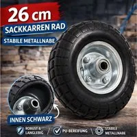ESTEXO Ersatzrad Sackkarrenrad Reifen PU Vollgummi Sackkarre Kugellager Ø 260 mm 4.10