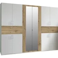 Wimex Kleiderschrank Taiga Kleiderschrank mit Spiegel mit Schubladen auf bequemer Höhe, Garderobe Schlafzimmerschrank