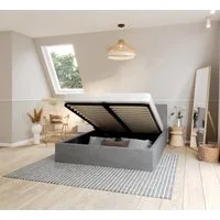 thematys Polsterbett Bett Stauraumbett 90x200, 120x200, 140x200, 160x200, 180x200cm (MADE IN EU - mit hochwertigem fein gewebter Stoff für einen zeitlosen Look, Bettrahmen, Bett, Optional mit Matratze bestellbar, mit großen gepolsterten Kopfteil, mit