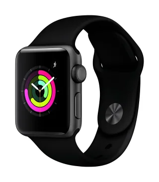 Apple Watch Series 3 [GPS inkl. Sportarmband schwarz] 38mm Aluminiumgehäuse spacegrau