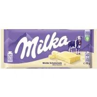 MILKA Schokolade, Milka weiße Schokolade süßer und zartschmelzender Genuss 90g