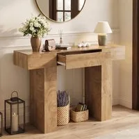 GarveeMore Konsolentisch 120 cm Landhaus Flurtisch Sofatisch, MDF-Material und Kippsicherung