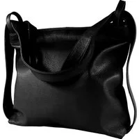 Toscanto Schultertasche Toscanto Damen Schultertasche (Schultertasche), Damen Leder Schultertasche, Cityrucksack, schwarz ca. 40cm