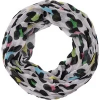 MIRROSI Loop Damen Schal mit Leo Leopard Muster, Weich, Schlauchschal, (ca. 45x75cm, zweimal um den Hals wickelbar), Damen Halstuch ideal für Frühling, Sommer oder Herbst