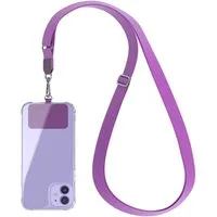 EAZY CASE Handykette Universal Handykette mit Breitband, Umhängetasche Bag kombinierbare Handyhülle abnehmbares Band Violett