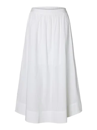 selected women - SLWBLAIR HW ANKLE SLIT SKIRT NOOS Bright White - Gr. - 36