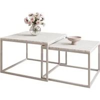 Lookway Couchtisch YOSHI 2in1 MATT KASCHMIR (2er-Set), Breite: 70 cm und 60 cm