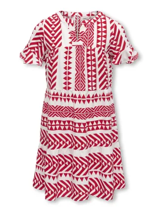 KIDS ONLY - KOGALBERTE LIFE SS AOP DRESS PTM Barbados Cherry - Gr. - 146