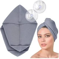 FABCARE Turban-Handtuch Haar Turban Mikrofaser 2er Set schnelltrocknend mit Knopf, (2-St)