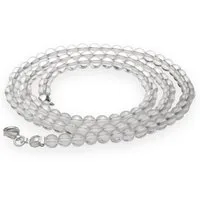 Lebensquelle Plus Kette ohne Anhänger Edelstein Kugelkette + 925 Silber Verschluss, Ø 4mm Kugeln 45cm lang
