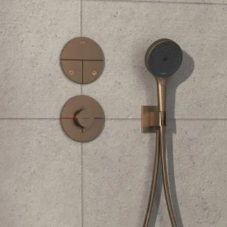 hansgrohe ShowerSelect Comfort S Ventil 15558140 UP, für 3 Verbraucher, brushed bronze