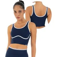 Smilodox Sport-BH Calen, Bustier Damen, Shaped Fit, Fitness Bra, Gym & Freizeit Kontrastdetails, Rippbund, Shaped Fit, weiches Strickmaterial