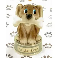Kremers Schatzkiste Spardose Hund Haustierkasse 17 x 11 x 9 cm Niedliche Sparbüchse Hundekasse, Handbemalt