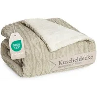 Wohndecke Oeko-TEX zertifizierte waschbare Wohn- & Kuscheldecke, Blumtal, mit weicher Sherpa-Innenseite
