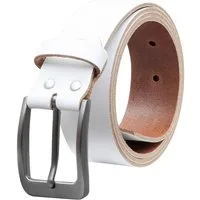 COLOGNEBELT Ledergürtel OM411-SL-Weiss MADE IN GERMANY, Weiss Kürzbar, 100 % Echtleder, Unisex