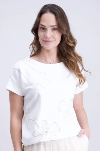 signe nature - Kurzarm-Shirt weiß - Gr. - 42