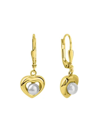 Fascination by Ellen K. Ohrhänger 375/- Gelbgold Süßwasserperle