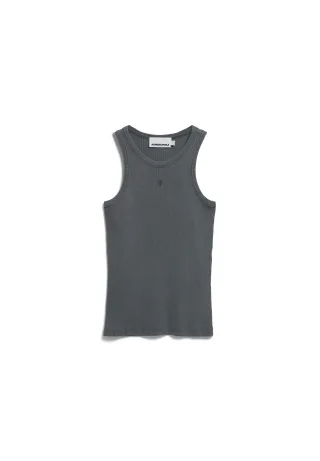 Armedangels - GMT DYE RIB TOP space steel - Gr. - M