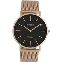OOZOO Quarzuhr Oozoo Damen Armbanduhr roségold Analog, (Analoguhr), Damenuhr rund, groß (ca. 40mm) Edelstahlarmband, Fashion-Style