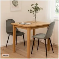 HTI-Living Esszimmerstuhl Esszimmerstuhl Samt 2er Set Savannah Grau (Sparpaket, 2 St), Küchenstuhl
