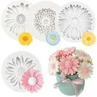 FELIXLEO Silikonform 4St Silikonformen Blumen 3D Kerzen Gießform Für DIY Kerzen Seife., (4-tlg)