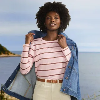 Supima-Shirt, Langarm, Damen,  Pink, Baumwolle, by Lands' End