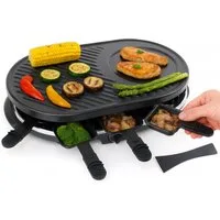 Everhomely® Raclette 8 Personen Set Raclette Grill - Mit Grillplatte, 8 Raclettepfännchen, 1400,00 W, mit Grillplatte