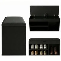BOXIMO Schuhschrank Schuhregal mit Sitzfläche TRIA, 80 x 43 x 30 cm