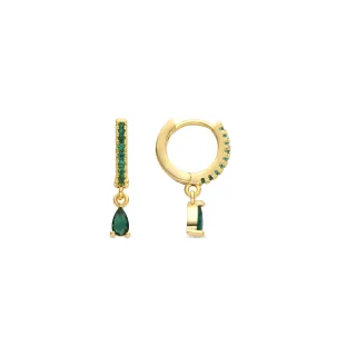 Luxenter Ohrringe mit 18-karätigem Gelbgold-Finish und Smaragd-Zirkonia – Laade