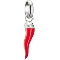 THOMAS SABO Kettenanhänger Silber Charm Anhänger Cornicello Rot Connect (Set)