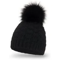 WITORU Bommelmütze Warme Damen Mütze / Wintermütze / Bommelmütze / Strickmütze Fleece-Futter