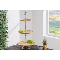 riess-ambiente Dekoetagere PURE NATURE 68cm natur / silber (Einzelartikel, 1 St), Wohnzimmer · Massivholz · Metall · 3-stöckig · Accessoires · Ständer