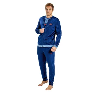 Langärmelige Pyjamajacke aus Samt MUDP0153