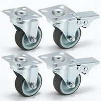 BlingBin Schwerlastrolle 4/8 Stücke 50mm Lenkrollen Doppelrollen Möbelrollen mit Bremse, (4er Set, 4-St., 4 Stück), Transportrollen 360° Drehbar Kein Geräusch für Wohn- und Büro