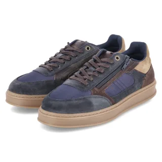 Bullboxer Low Sneaker - Gr. 42 - Blau - Leder & Textil