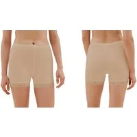 Rungassi Boxer 3x Deluxe Damen Baumwolle Boxershort Lang Beige 70