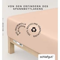 Schlafgut Spannbettlaken PURE BOXSPRING Bio-Baumwolle mit Elasthan, 170 g/m², Bettlaken, Jersey-Elasthan, Gummizug: rundum, (1 Stück), PREMIUM Boxspringbett Laken bis 40 cm Höhe, dehnbar blickdicht, straff