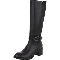 Ital-Design Damen Stiefel mit Gürtelschnalle und Blockabsatz Stiefel (90109955) Blockabsatz Stiefel in Schwarz