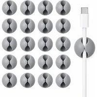 BAYLI Kabelbinder 20x Kabelklemmen Selbstklebend Grau Kabelhalter Kabelclips Kabelführun