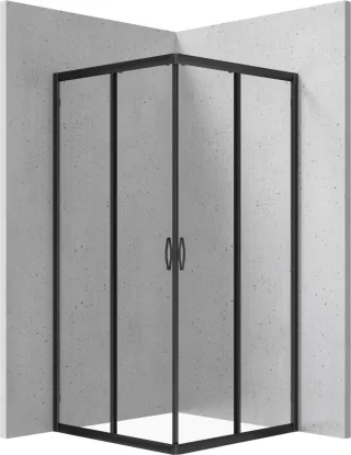 Neuesbad Schwarz Quadratisch Duschkabine, Transparent Glas, 90X90 NB1DEKYCN41K1
